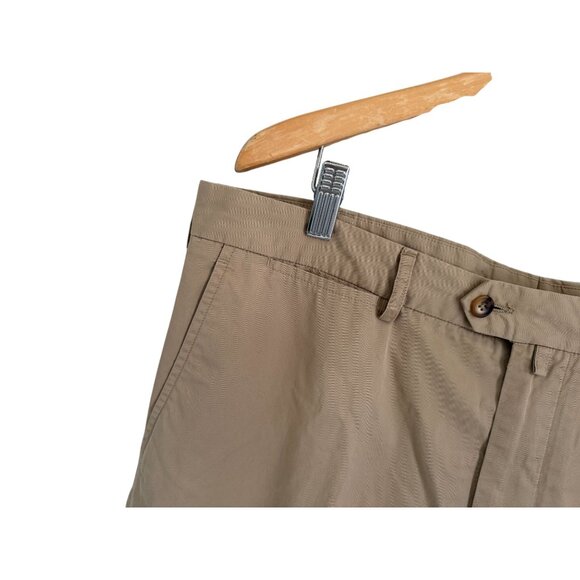 Faconnable Mens Beige Cotton Flat-Front Casual Pants Size 38 - Picture 6 of 10